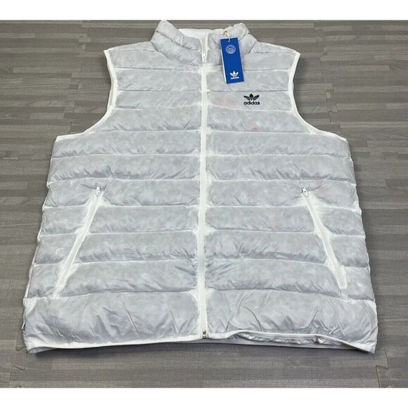 New adidas Essentials + Sustainable Made with Nature Vest Mens M White HK7539 - Picture 1 of 5